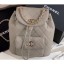 Chanel Caviar Leather Vintage Duma Backpack Bag AS1371 Light Gray 2020 CE02214