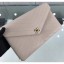 Chanel Chevron Envelope Flap Clutch Bag Creamy CE00544