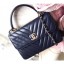 Chanel Chevron Trendy CC Small Flap Top Handle Bag A92236 Navy Blue 2018 CE03517