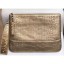 Chanel Crocodile Embossed Calfskin Gabrielle Pouch Clutch Small Bag A84287 Metallic Gold 2019 CE01922