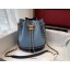 Chanel drawstring bag Calfskin & Gold-Tone Metal AS0537 blue CE02116