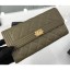 Chanel Grained Calfskin Boy Long Flap Wallet A80286 Olive Green/Gold CE03100