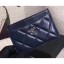 Chanel Lambskin Classic Card Holder A31510 Navy Blue CE01225