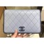 Chanel Lambskin Wallet On Chain WOC Bag AP0059 Light Gray 2019 CE01493