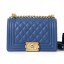 Chanel Quilted Calfskin Small Boy Flap Bag A67085 Blue 2019 Collection CE00560