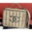 Chanel Rattan/Patent Calfskin CC Filigree Vanity Case Medium Bag A93343 Etoupe 2019 CE00681