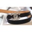 Chanel Width 2cm Crystal CC Logo Buckle Leather Belt Black Belt CE03040