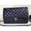 Cheap Chanel Classic Flap Jumbo/Large Bag A1113 Navy Blue in Sheepskin Leather with Silver Hardware CE03325