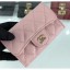 Designer Chanel Grained Leather Classic Flap Card Holder A80799 Pink/Gold CE02811