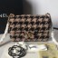 Fake AAA Chanel Houndstooth Tweed 19 Mini Flap Bag AS1162 Beige/Black 2019 Collection CE00615