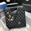 Fake Chanel Aged Calfskin Small Shopping Bag With Charm AS1431 Black 2020 Collection CE03156