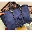 Fake Chanel Canvas with Sequins Deauville Tote Medium Shopping Bag A66941 Dark Blue CE02319