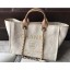 Fake Chanel Golden Silk Thread Deauville Canvas Shopping Bag Beige 2018 CE03089