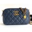 Fake Replica Chanel Calfskin Quilting Shoulder Camera Case Bag Blue CE01141