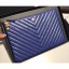 Imitation 1:1 Chanel Caviar Leather Owl Charms Chevron Pouch Clutch Large Bag A82545 Blue 2018 CE03153