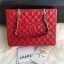 Imitation Chanel Grained Calfskin Grand Shopping Tote GST Bag Red/Silver Collection CE02718