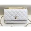 Imitation Chanel Lambskin Trendy CC Wallet On Chain WOC Bag A80982 White 2018 CE03490