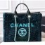 Imitation Chanel Shearling Deauville Large Shopping Bag Green 2019 CE03545