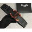 Imitation Chanel Width 5.3cm Leather Belt Black Gabrielle with Resin CC Logo CE03659