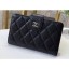 Knockoff Cheap Chanel Small Wallet 48667 Grained Calfskin Black CE03608