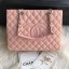 Knockoff Top Chanel Grained Calfskin Grand Shopping Tote GST Bag Pink/Silver Collection CE03400