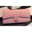 Replica Chanel Chevron Flap Wallet Pink 2018 CE03220