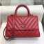 Replica Chanel Chevron Grained Calfskin Small Flap Bag with Top Handle A92990 Red 2018 CE03438