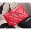 Replica Chanel Lambskin Classic Card Holder A31510 Red CE03306