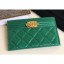 Replica Chanel Pearl Caviar Leather Boy Card Holder Green 2018 CE02351