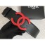 Replica Chanel Width 5.3cm Leather Belt Black with Red CC Logo CE02704