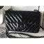 Replica Luxury Chanel Patent Metallic Crumpled Calfskin Chevron Classic Flap Small Bag Black 2018 CE02428