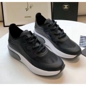 Best Chanel Calfskin & Mesh Sneaker Black 2020 Collection CE01200