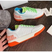 Chanel Multicolor Calfskin Leather Sneaker G35934 White/Orange/Blue 2020 Collection CE01614