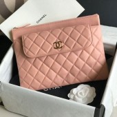 Chanel Quilted Lambskin Flap Case Pouch AP1189 Pink 2020 Collection CE00694