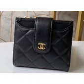 Chanel Small Wallet with Card Holder A31567 Lambskin Black CE04331