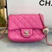 Copy Hot Chanel Quilted Leather Flap Bag with Crystal Ball AS1786 Pink 2020 Collection CE00959