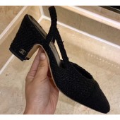 Fake Chanel Heel 6.5cm Slingbacks G31318 Tweed 02 2020 CE02876