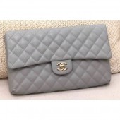 Imitation Chanel Grained Calfskin Classic Clutch Bag A57650 Gray 2019 CE01945