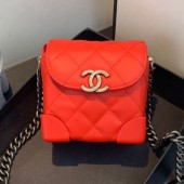 Quality Chanel Quilted Leather Box Clutch with Chain Red 2019 Collection CE03116